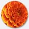 Designart - Large Orange Flower and Petals' Disc Floral Circle Metal Wall Decor